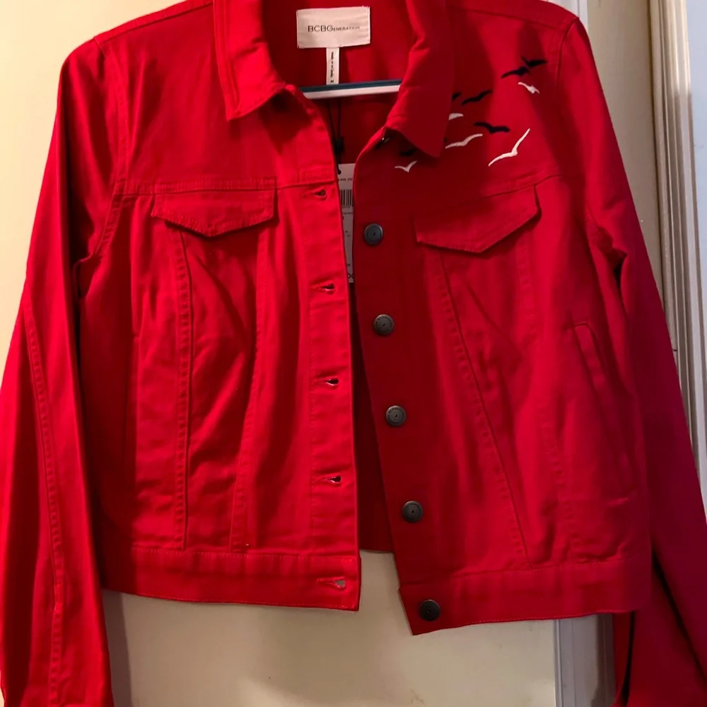 BCBGeneration Red Jean Jacket - Picture 1 of 5